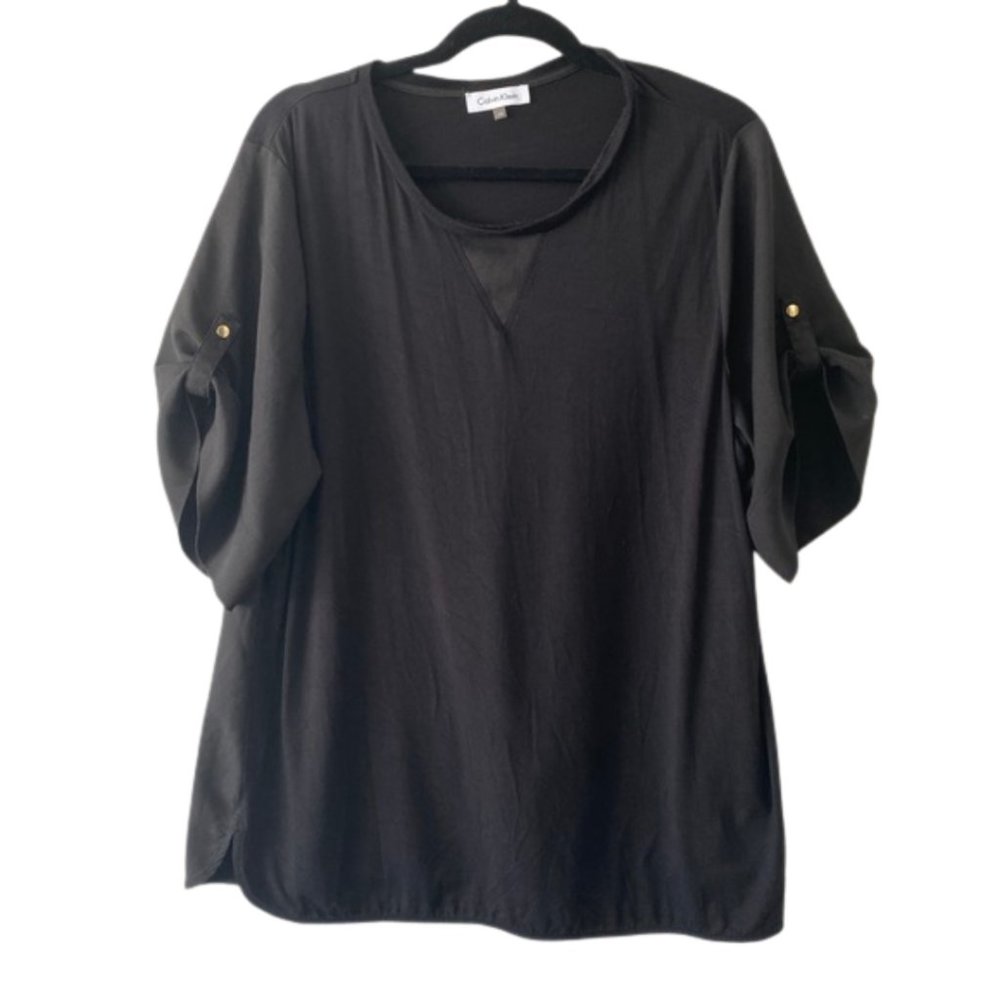 Black Calvin Klein Mixed Media Shirt